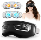 Eye Massager with Heat and Cooling, Integrated Smart Sleep Mask with Nose Rest and Soft Silicone Massage Head, 4 Massage Modes for Migraines, Dry Eye, Dark