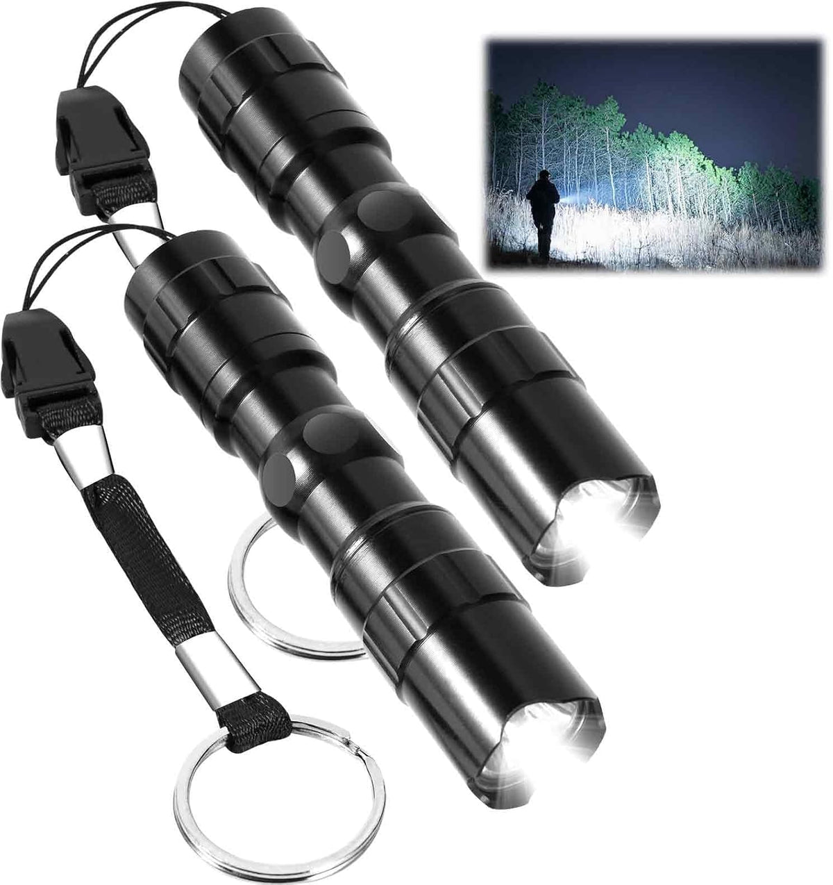 2 Pack LED Flashlights, Tactical Flashlight Mini with High Lumen, Camping Handheld Pen Light, Powerful Super Bright Versatile Flash Light