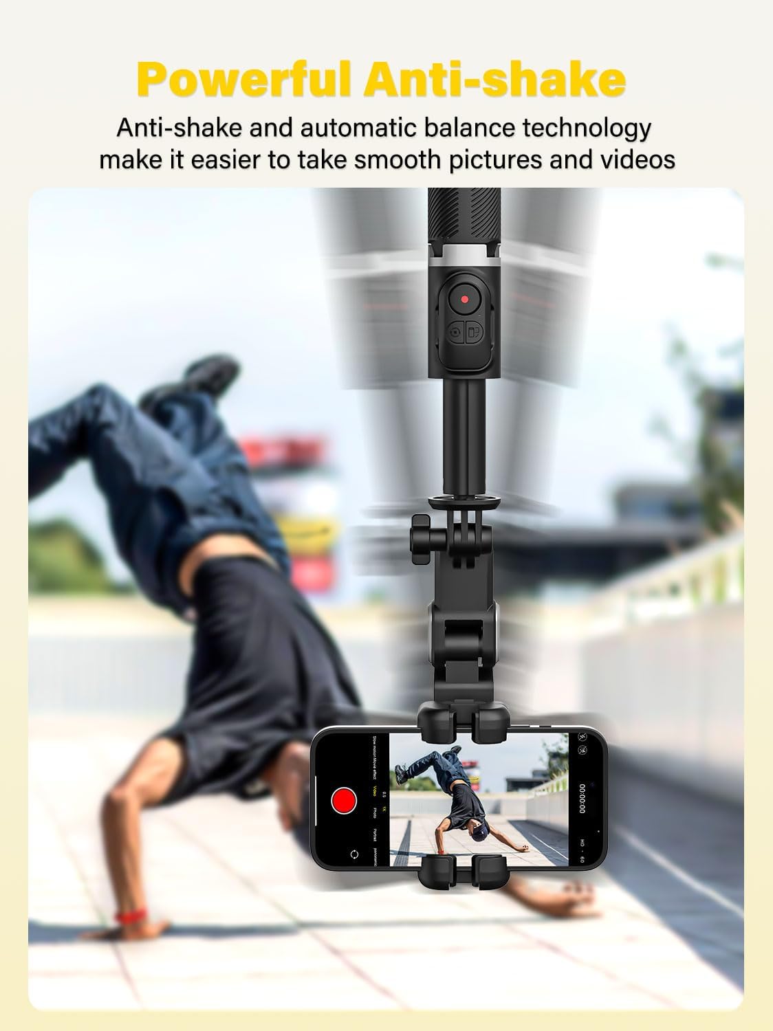 Gimbal Stabilizer for Smartphone,2-axis stabilizer Without APP face Tracking,4 in 1 Portable Phone Tripod,stabilizer for iPhone& Android,108CM Extension
