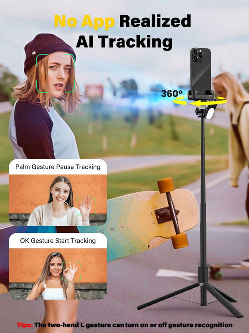 Gimbal Stabilizer for Smartphone,2-axis stabilizer Without APP face Tracking,4 in 1 Portable Phone Tripod,stabilizer for iPhone& Android,108CM Extension