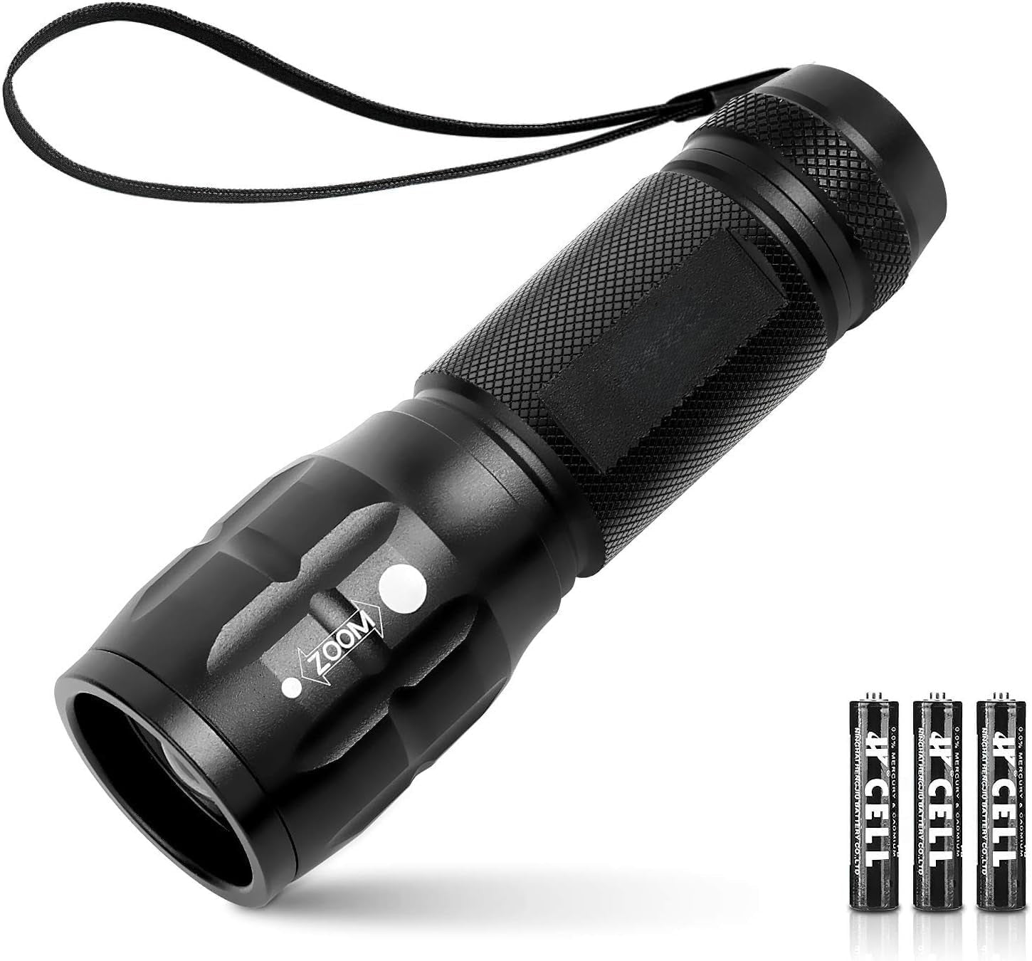LED Flashlights High Lumens, Small Flashlight, Waterproof, Adjustable Focus Flash Light for Outdoor, Emergency, AAA Batteries Included