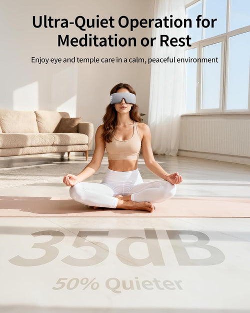 Eye Massager for Migraines with Temple Massage, Heat, Air Compression, Bluetooth Music Streaming, 10/15/20 Min Timer, Foldable Electric Eye Mask